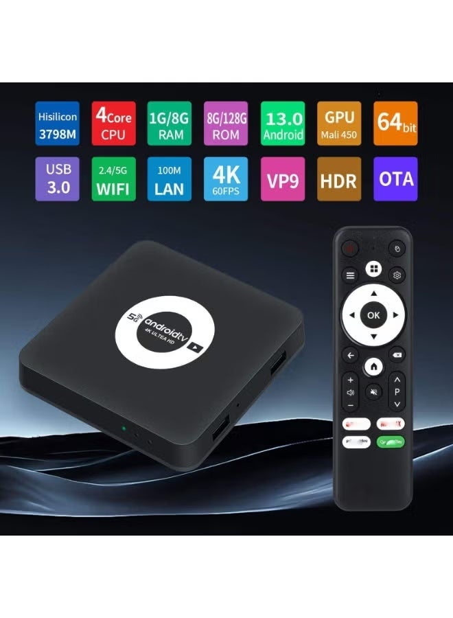 Next-Gen 4K Android TV Box with Smart Voice Remote, Fast Dual-Band 5G WiFi, Ultra-Smooth Streaming, HDMI Cable Included, Easy Setup – Black - Image 3